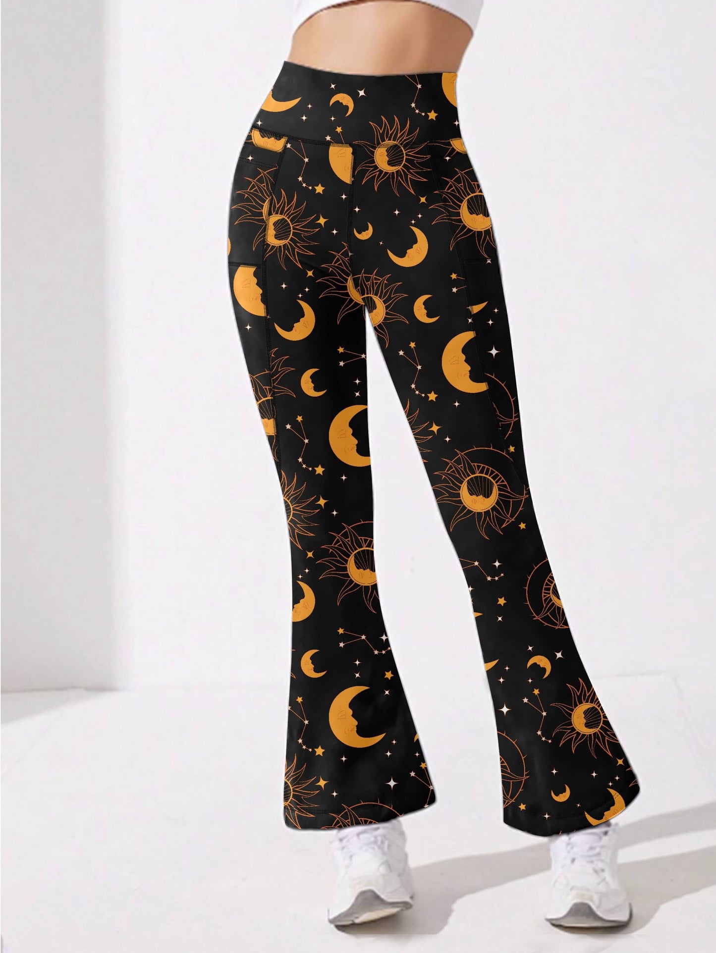 Moon & Star Print Casual Forbidden Leggings