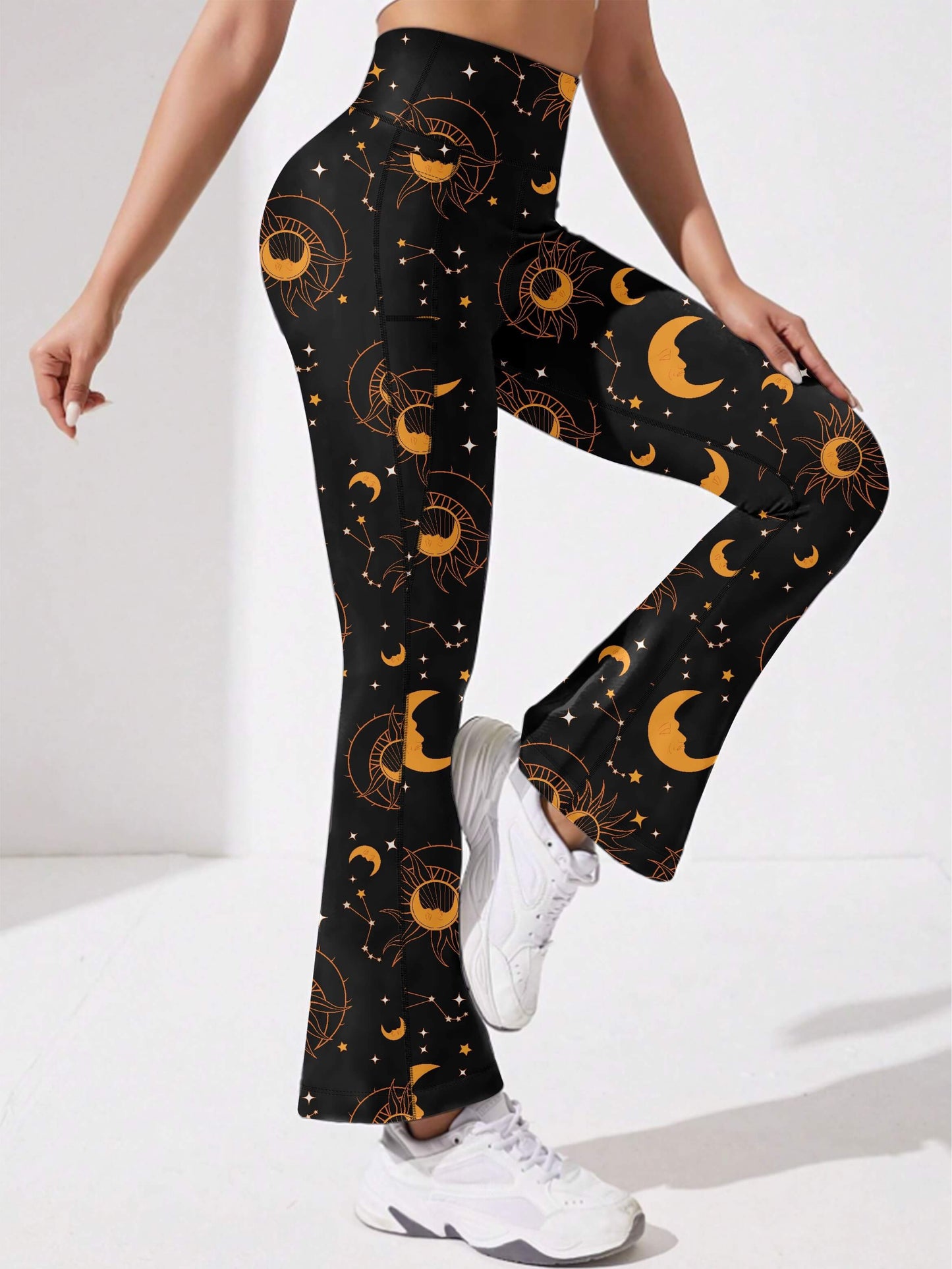 Moon & Star Print Casual Forbidden Leggings