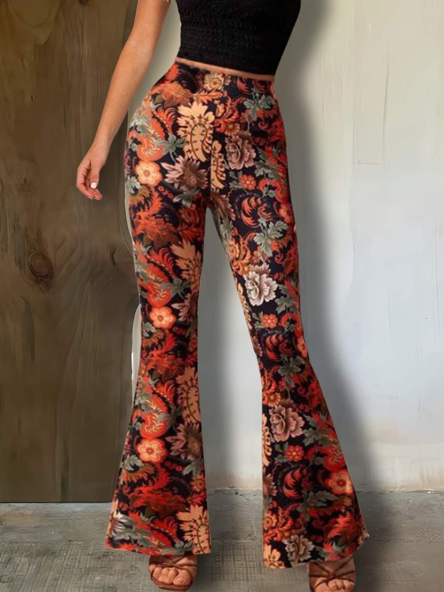 Trendy Floral Print Wide Leg Forbidden Pants