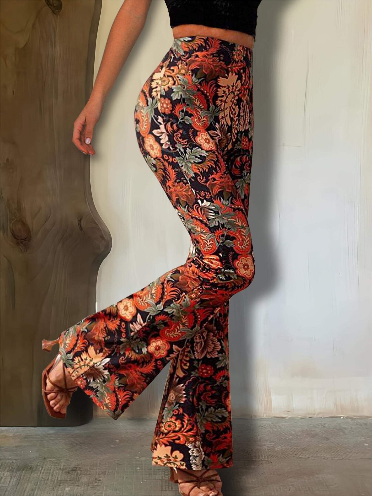 Trendy Floral Print Wide Leg Forbidden Pants