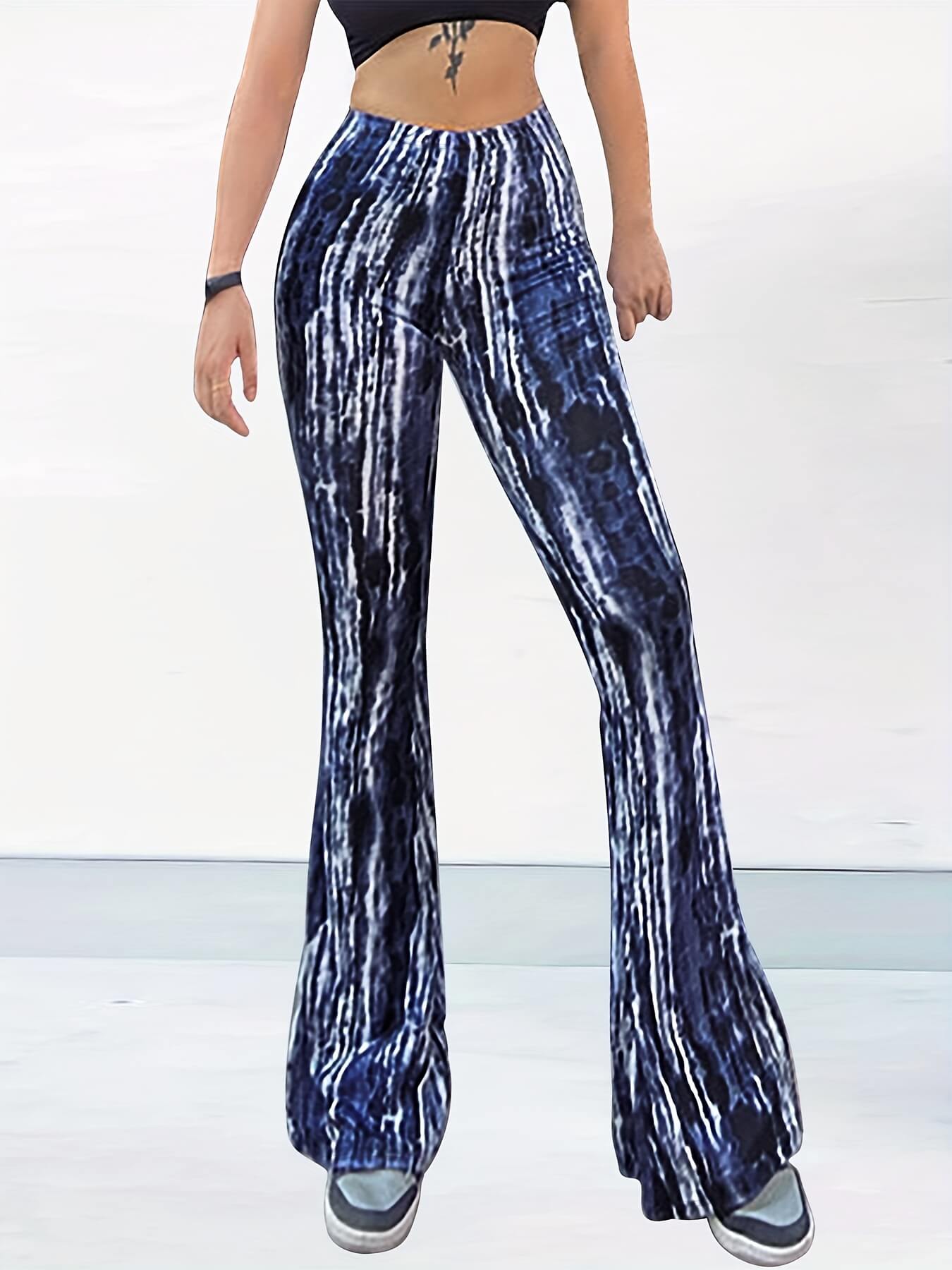 Allover Print Flare Leg Pants