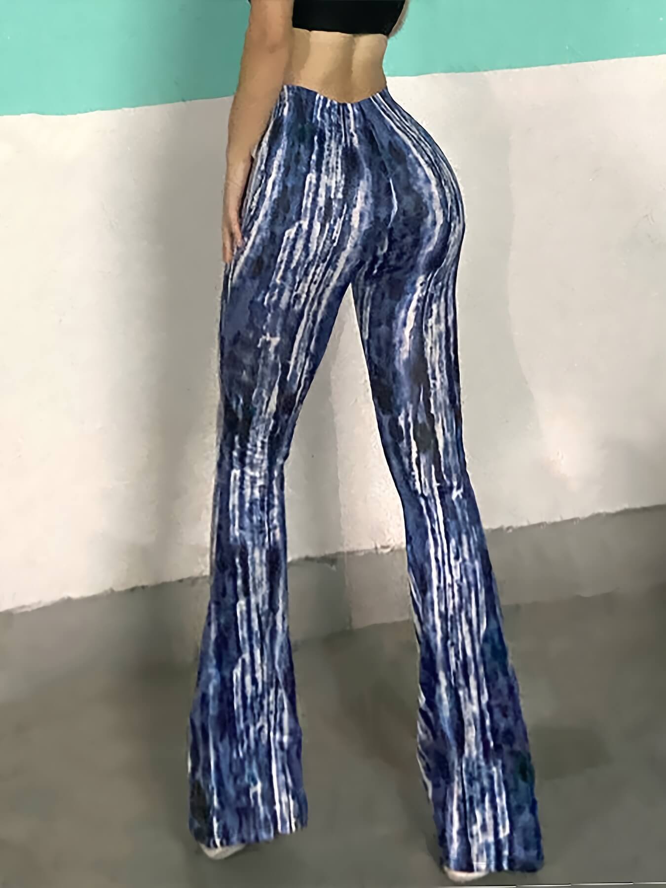 Allover Print Flare Leg Pants