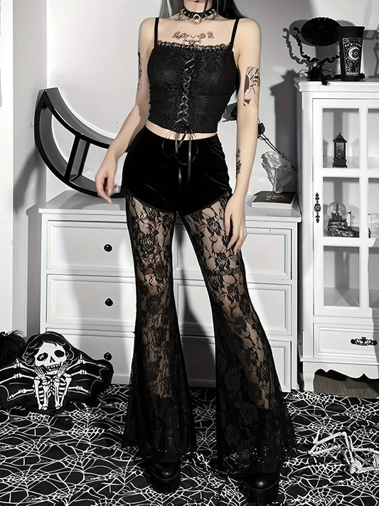 Contrast Lace Forbidden Pants