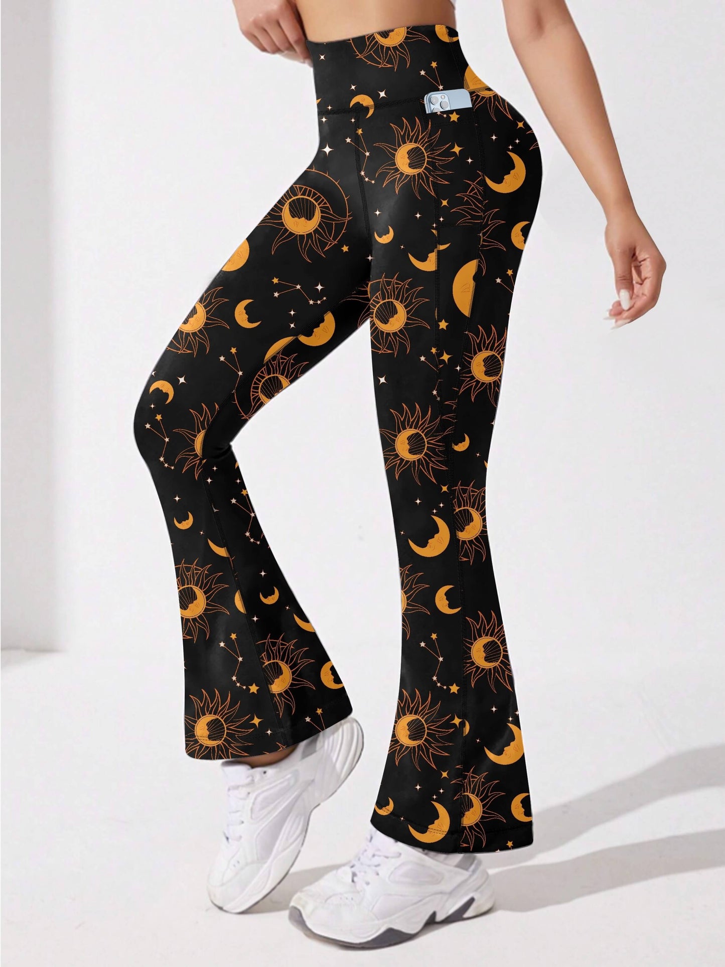 Moon & Star Print Casual Forbidden Leggings