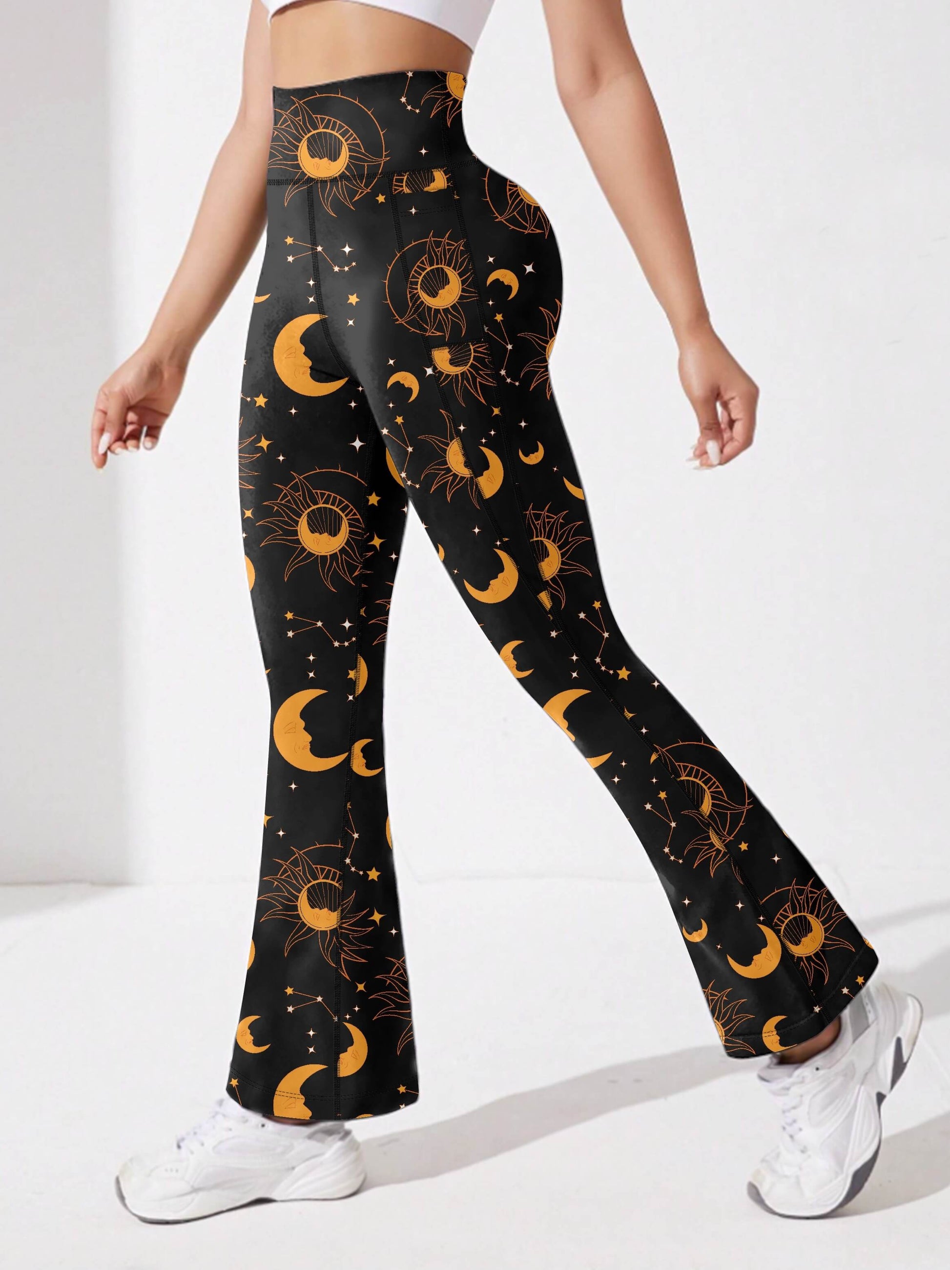 Moon & Star Print Casual Forbidden Leggings