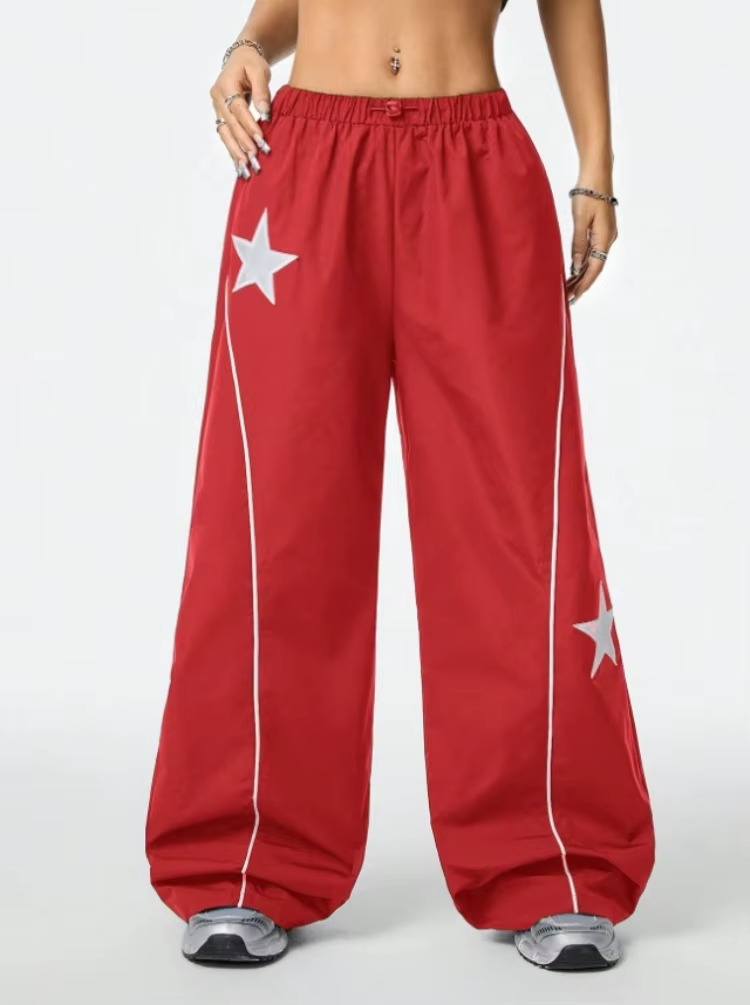 Red Wide Leg Forbidden Pants