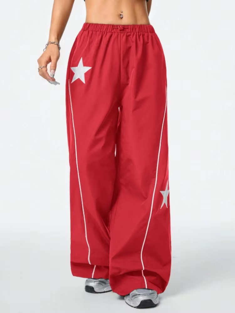 Red Wide Leg Forbidden Pants