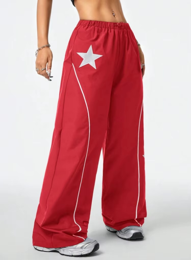 Red Wide Leg Forbidden Pants