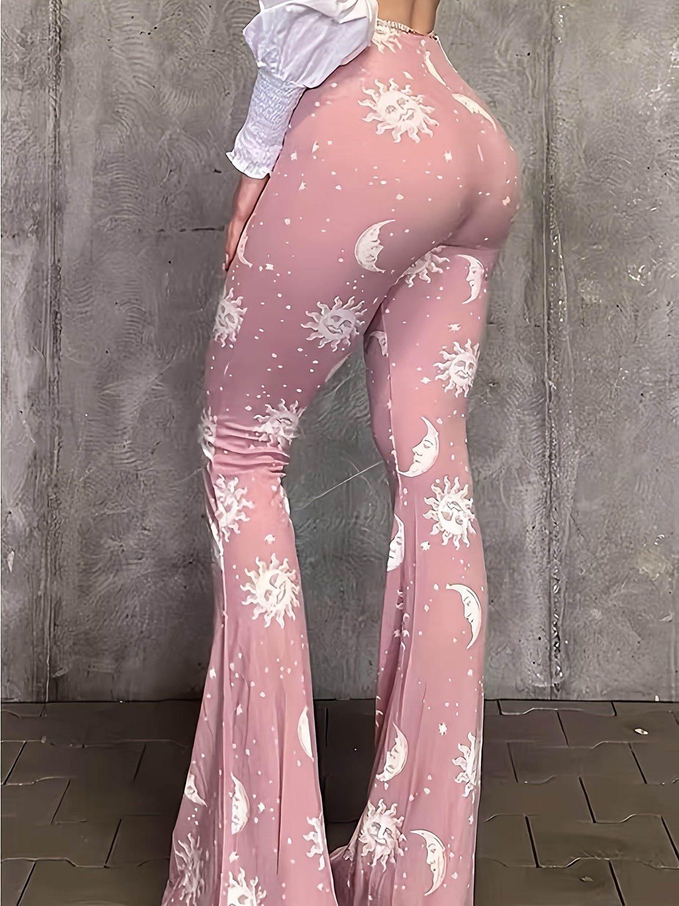 Sun & Moon Print Forbidden Leg Pants