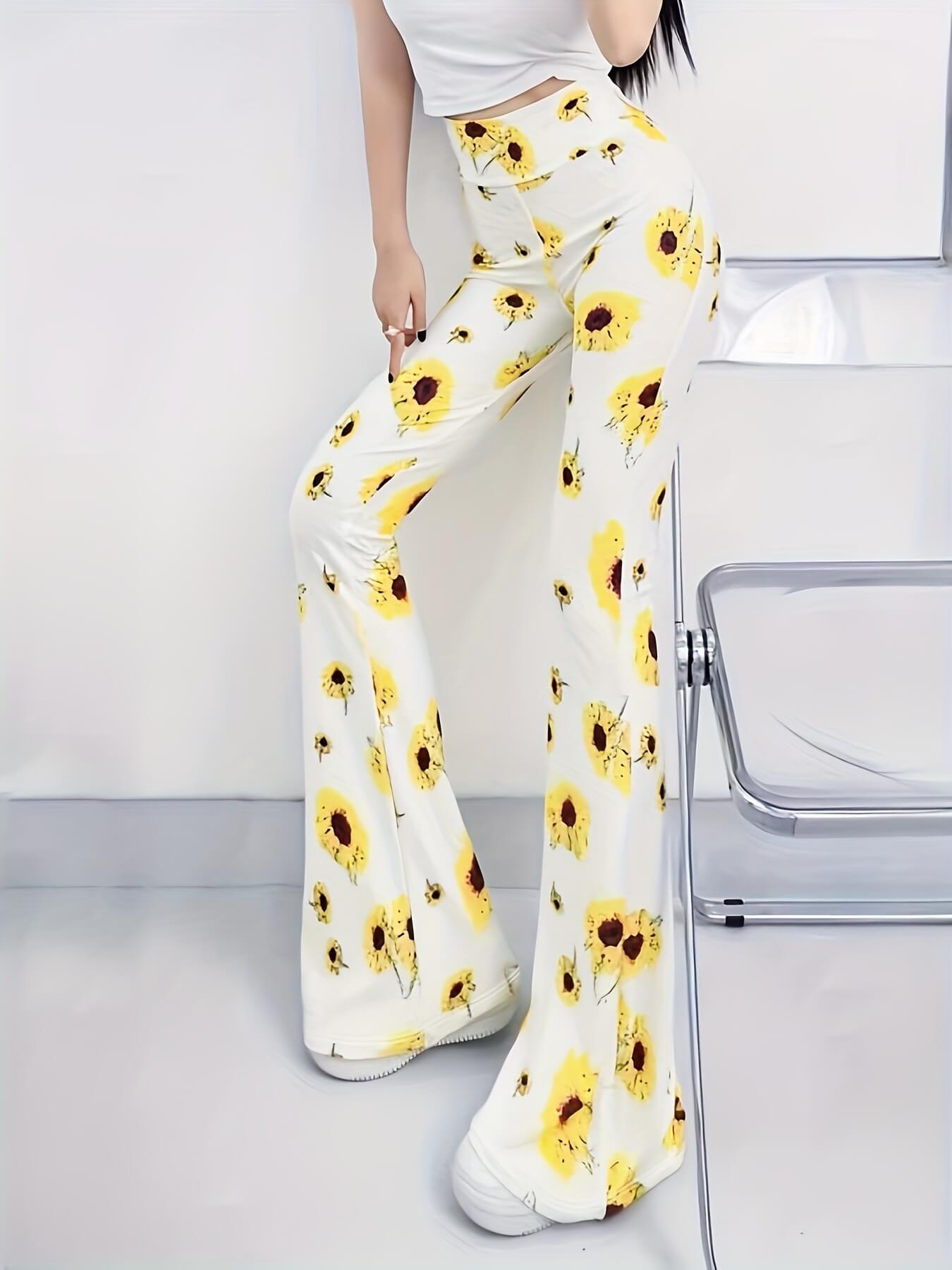 Sunflower Print Forbidden Pants