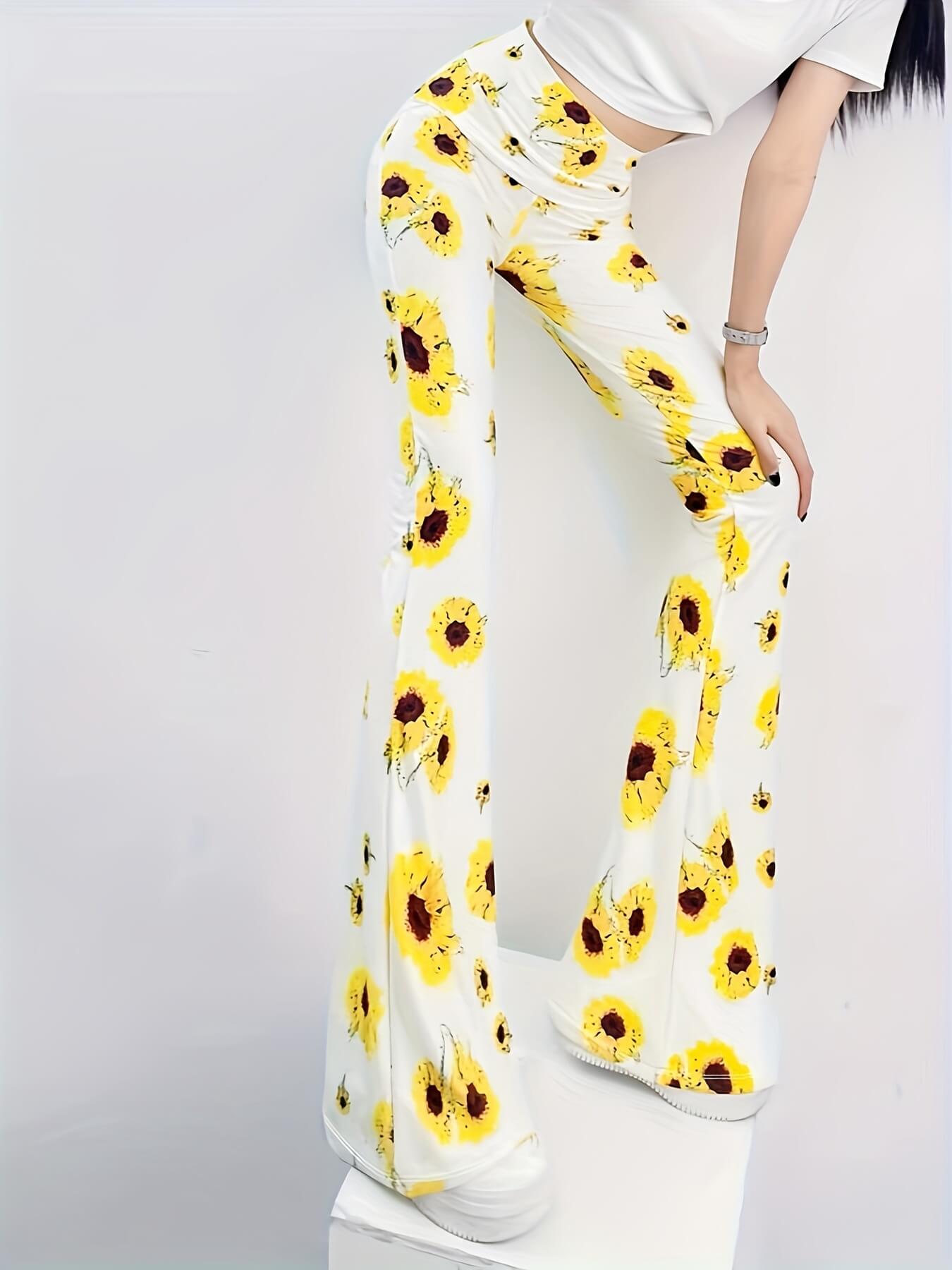 Sunflower Print Forbidden Pants