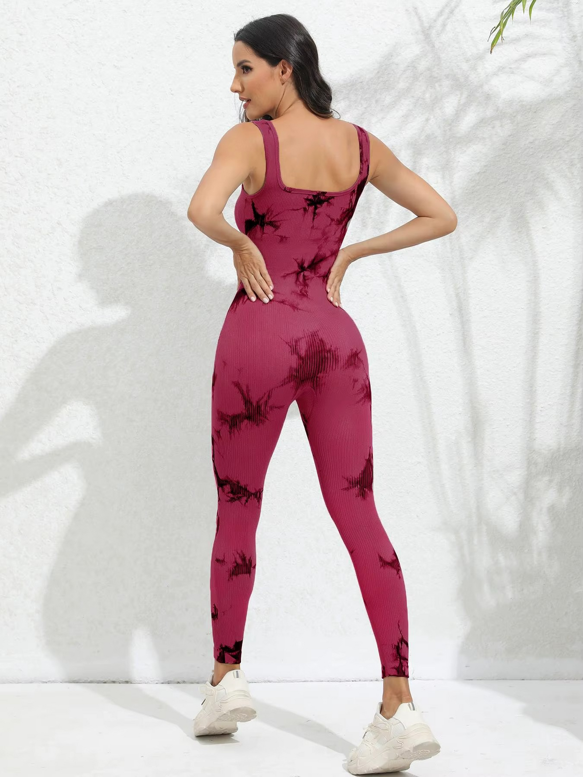 Tie-Dye Ribbed Yoga Jumpsuit
