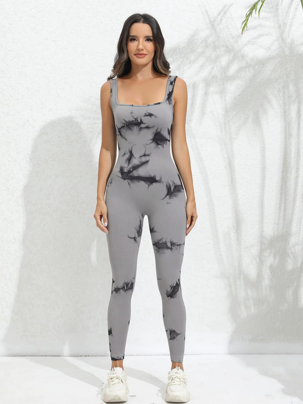 Tie-Dye Ribbed Yoga Jumpsuit