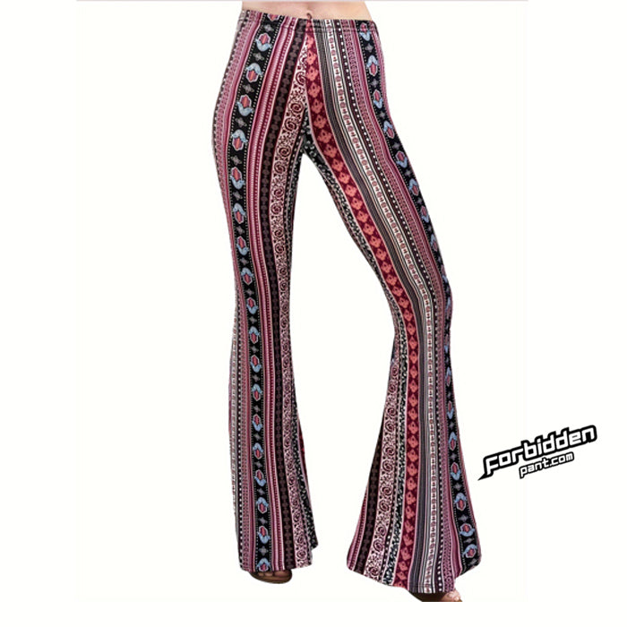 Tribal Print Flare Leg Forbidden Pants