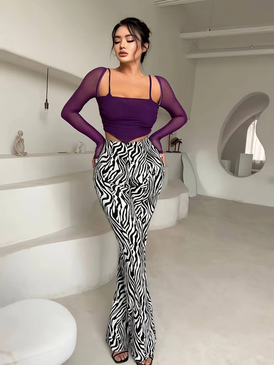 Zebra Striped High Waist Forbidden Pants