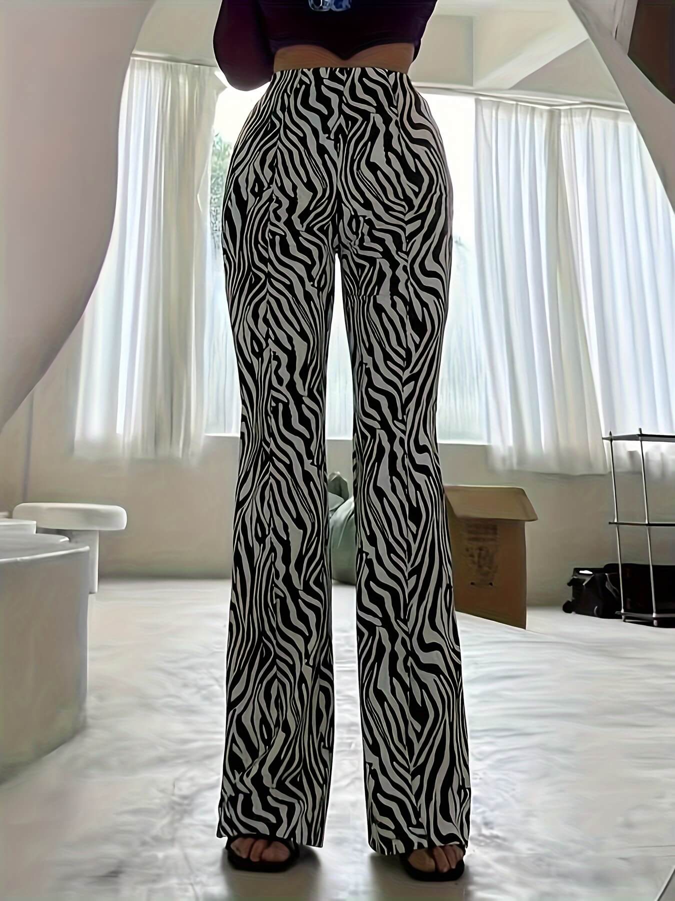 Zebra Striped High Waist Forbidden Pants
