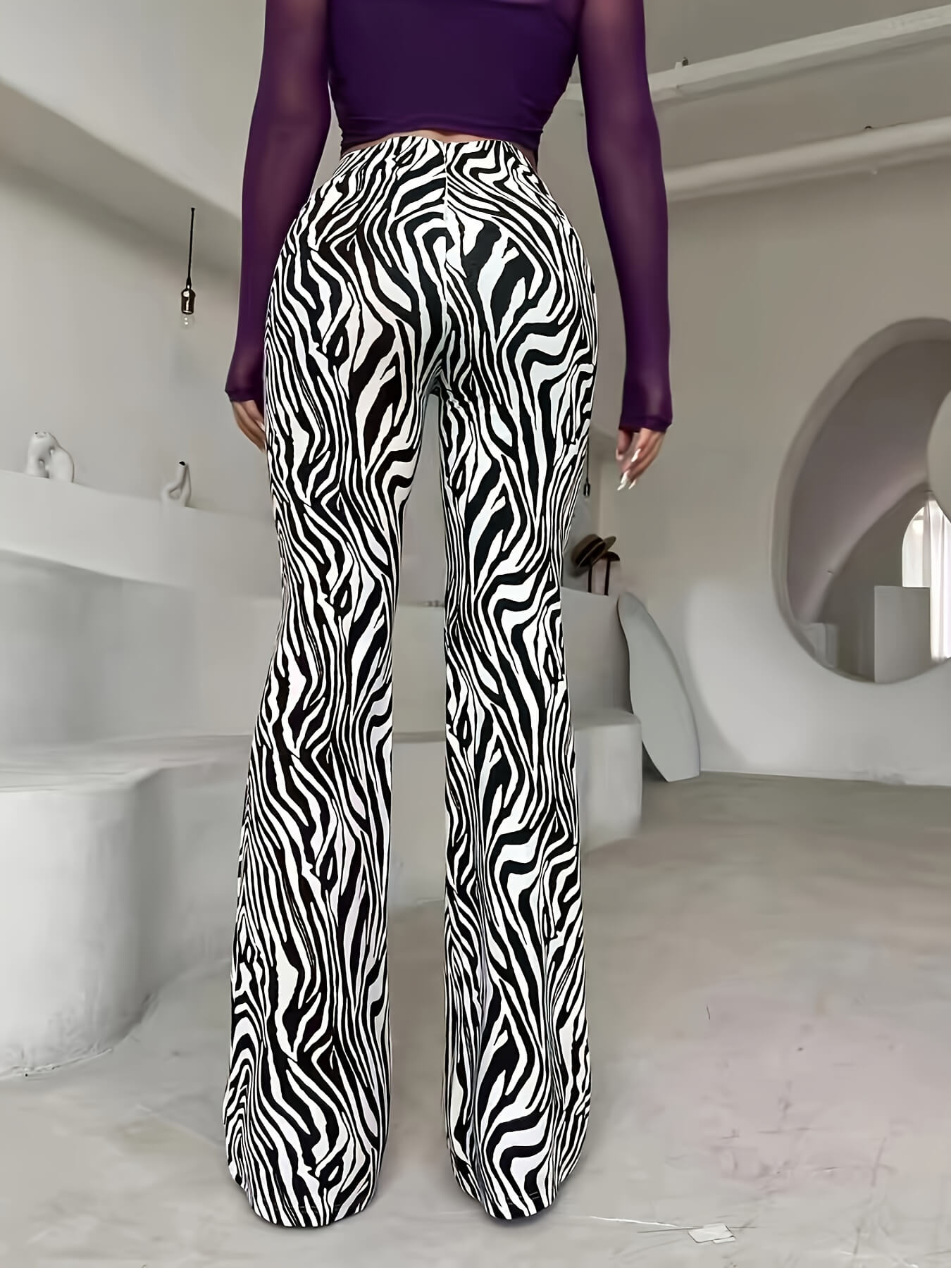 Zebra Striped High Waist Forbidden Pants