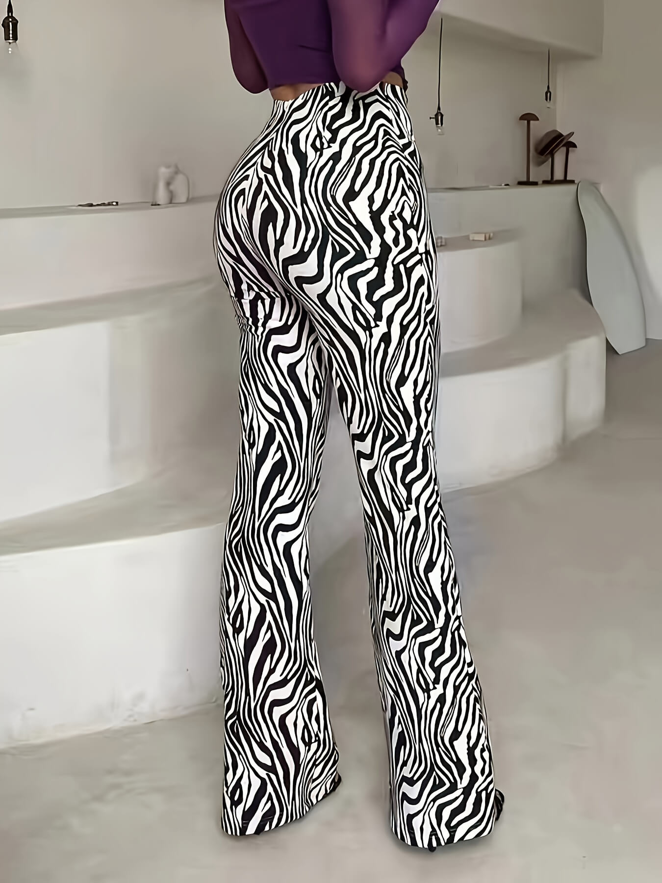 Zebra Striped High Waist Forbidden Pants